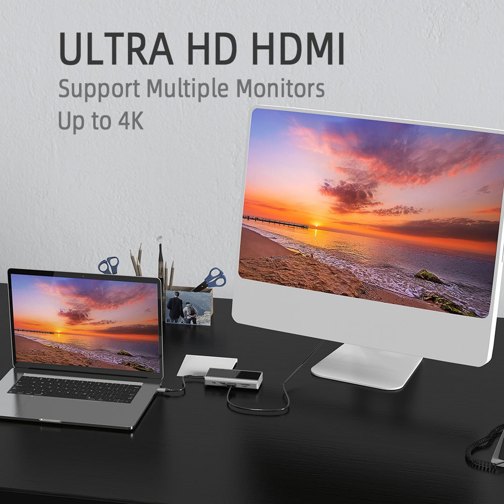 Type-C Docking Station USB Hub Adapter with Dual HDMI