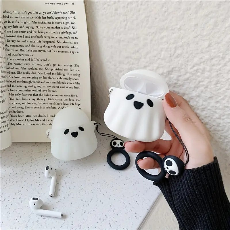 Cute 3D Cartoon Ghost Silicone AirPods Protective Case